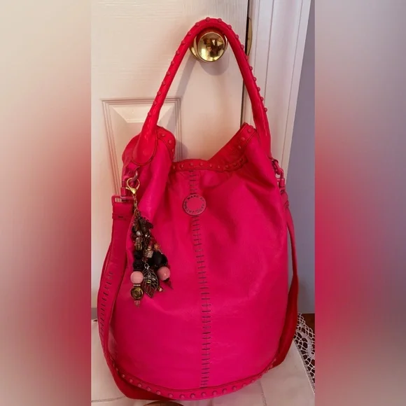 Marc Jacobs Hot Pink Studded Bucket Bag Crossbody Set  Lot - Picture 2 of 14